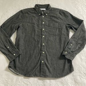 Everlane Men's Casual Button Down Shirt - Dark Gray